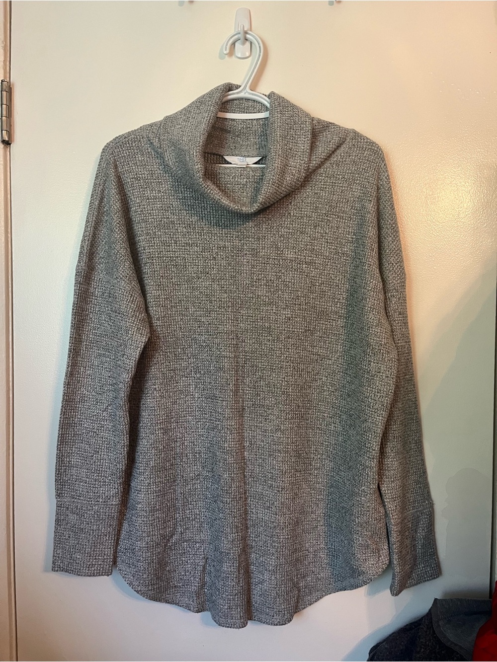 Time and Tru Gray Cowl Neck Pullover Sweater
